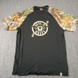 Russell Outdoors Guns N Hoses Realtree‎ Camo Raglan Shirt Mens XL Black RU151
